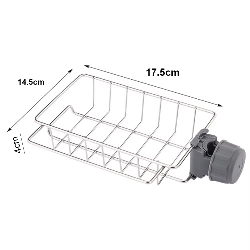 Hanging Faucet Rack Adjustable Height Flexible and Rotatable Kitchen Sink Drain Holder Suitable for Soap Sponges Brushes