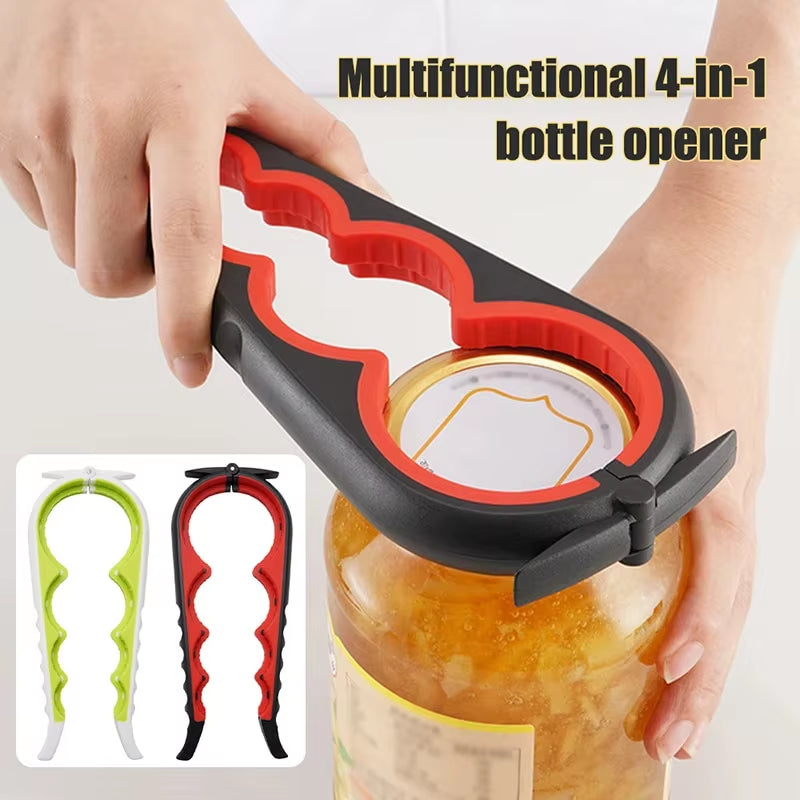 JJYY Can Opener Multifunctional Four in One Beverage Bottle Opener Cap Twister Four Position Can Opener anti Slip Cap Twister