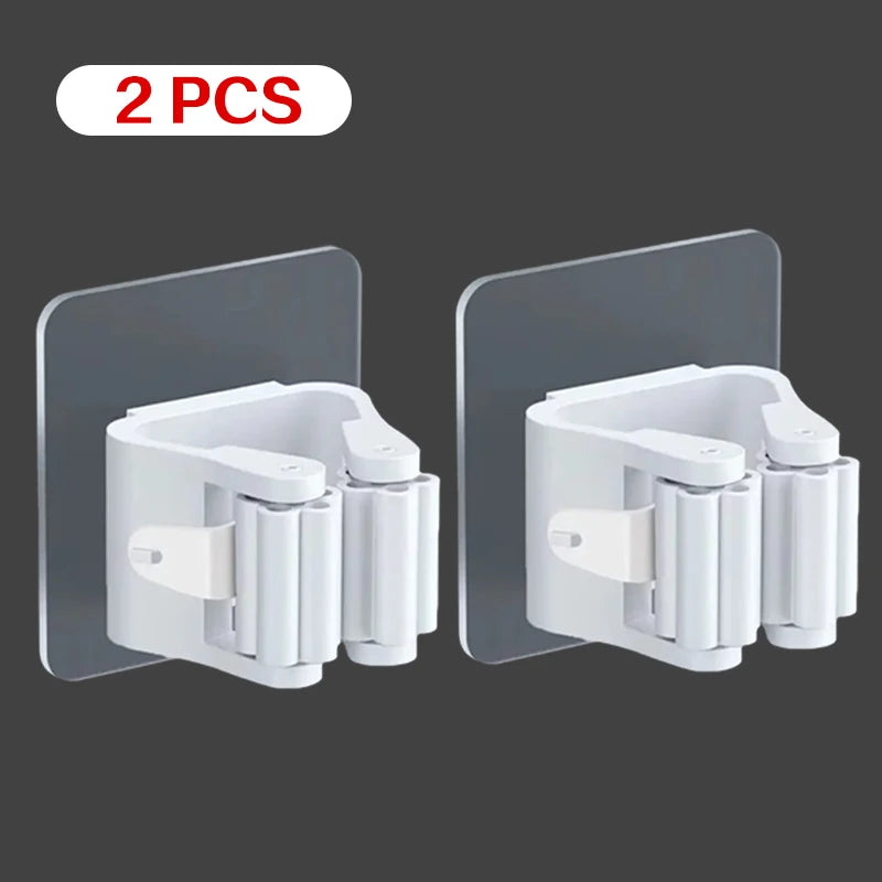 Crochets adhésifs multi-usages pour suspendre balai et serpillière au mur, accessoires de rangement pour la cuisine et la salle de bain