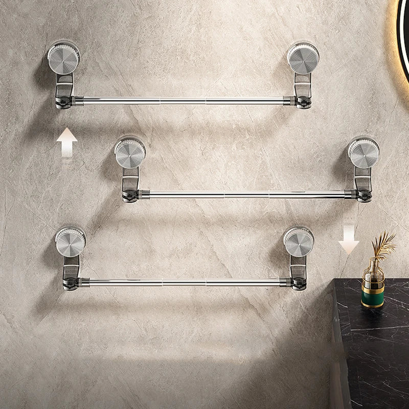 Bathroom Suction Cup Towel Holder Retractable 30-60cm No Drilling Towel Rack Kitchen Bathroom Towel Slippers Organizer Shelf Acc