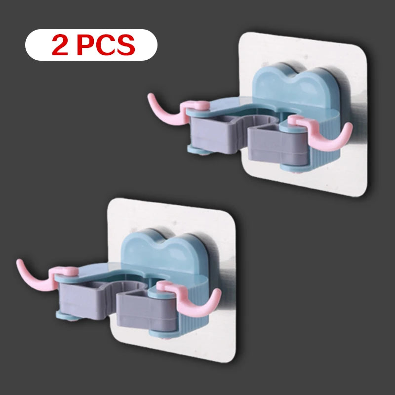 Crochets adhésifs multi-usages pour suspendre balai et serpillière au mur, accessoires de rangement pour la cuisine et la salle de bain