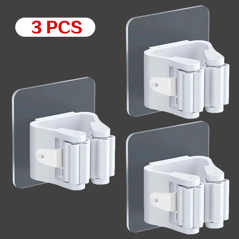 Crochets adhésifs multi-usages pour suspendre balai et serpillière au mur, accessoires de rangement pour la cuisine et la salle de bain