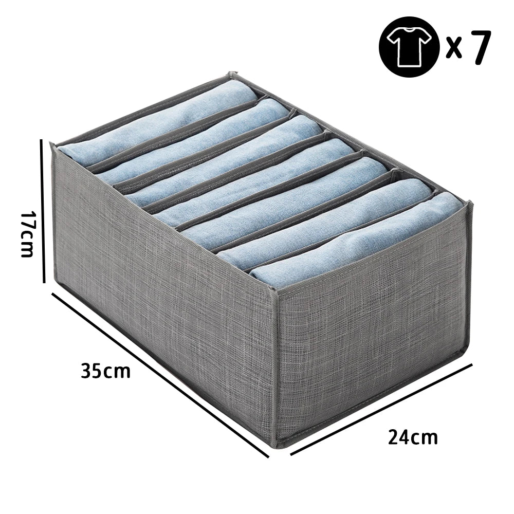 Organisateur de vêtements pliable pour placard, boîte de rangement pour jeans, organisateur de tiroir avec poignées, rangement de garde-robe