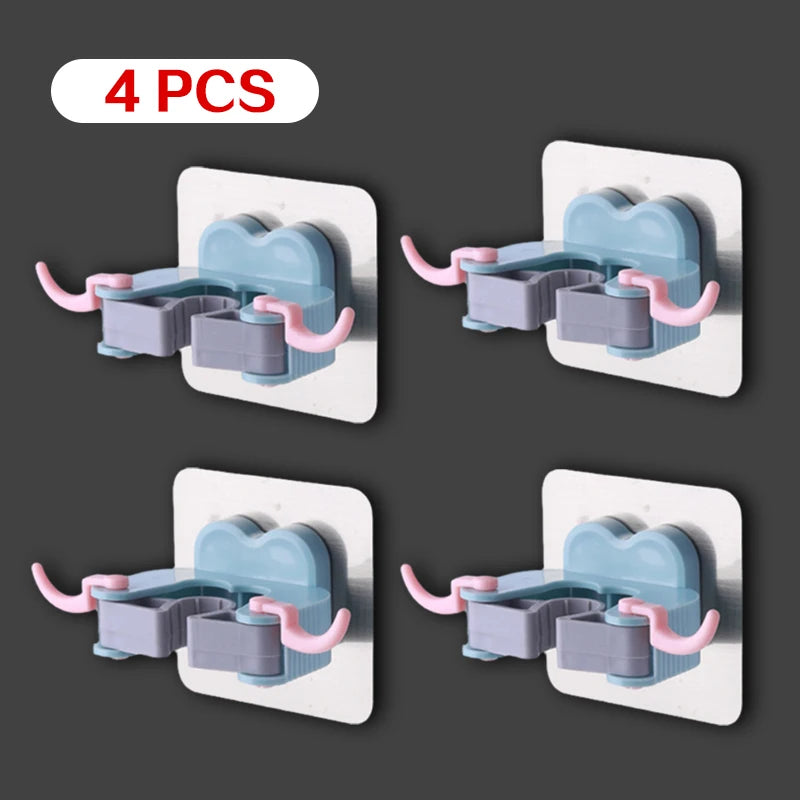 Crochets adhésifs multi-usages pour suspendre balai et serpillière au mur, accessoires de rangement pour la cuisine et la salle de bain