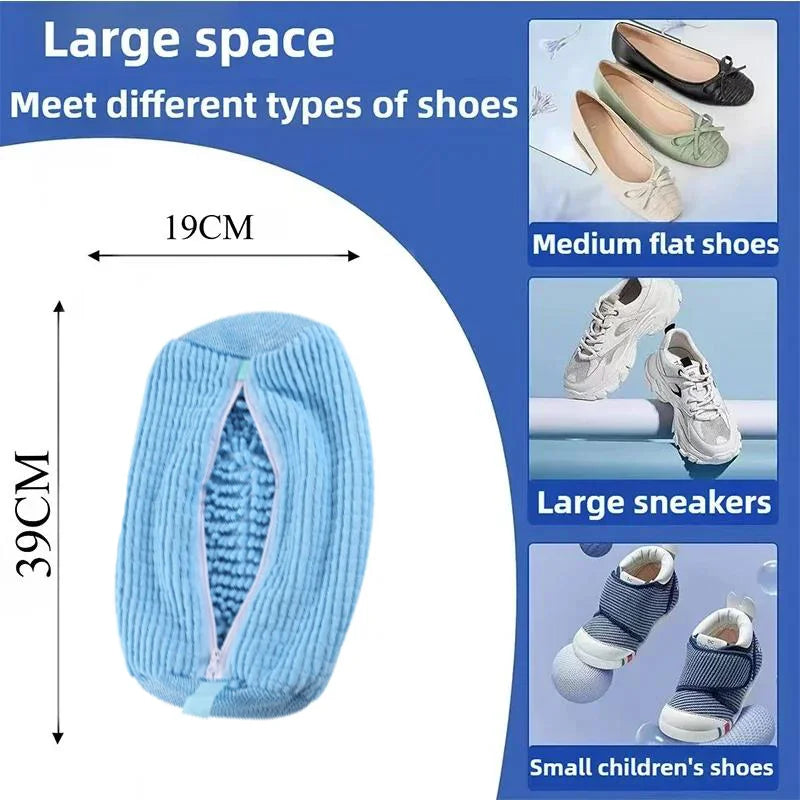 Sac à chaussures lavable en machine, en fibres douces - Protection de linge durable en polyester pour chaussures, avec sangle ajustable