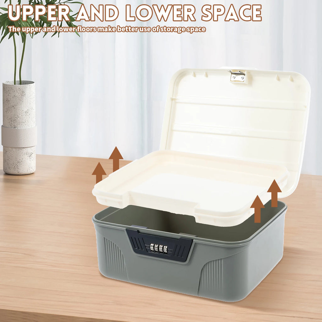 Coffre-fort à serrure numérique avec mot de passe - Boîte de rangement sécurisée et discrète pour argent, bijoux et autres objets de valeur - Bac de rangement portable en plastique verrouillable