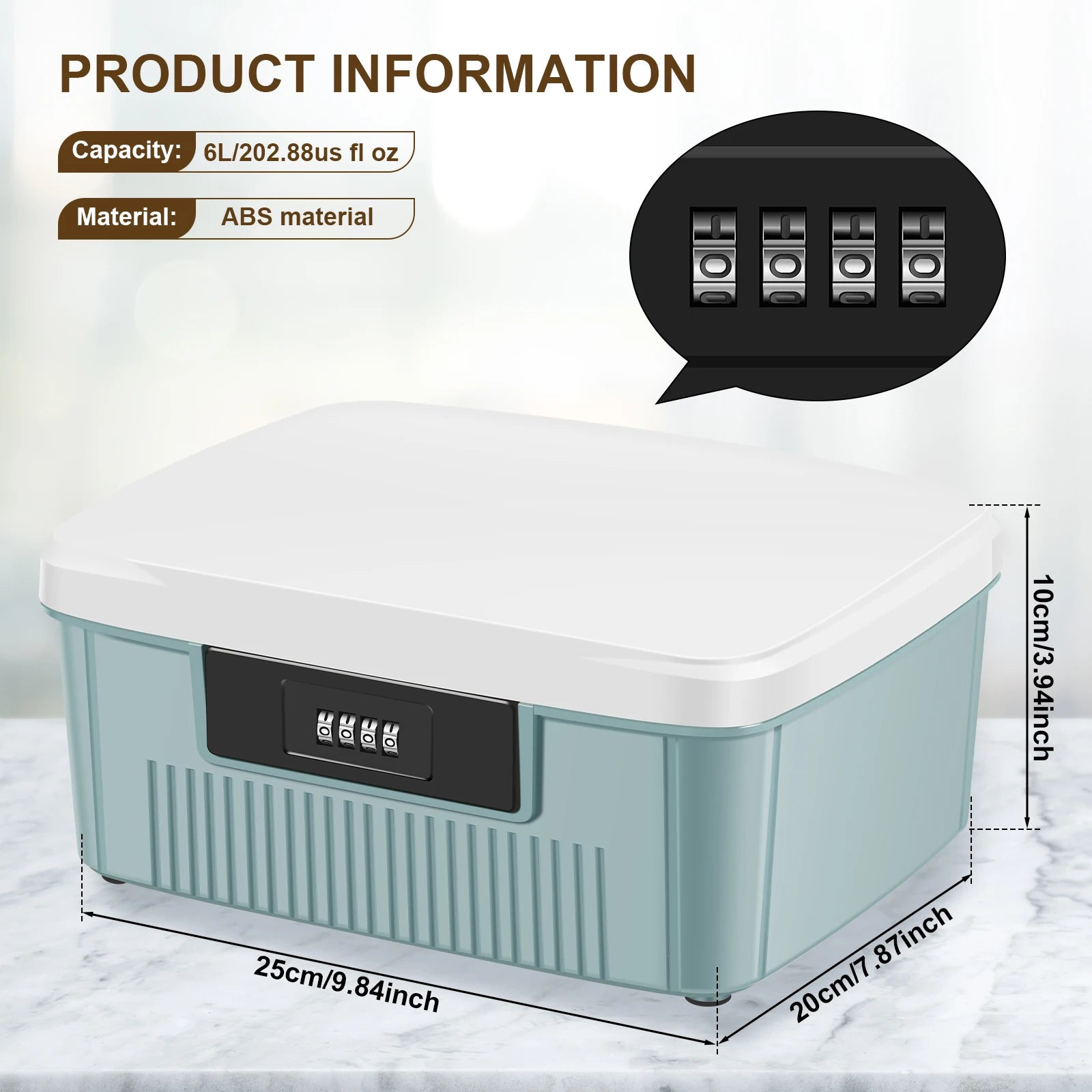 Coffre-fort à serrure numérique avec mot de passe - Boîte de rangement sécurisée et discrète pour argent, bijoux et autres objets de valeur - Bac de rangement portable en plastique verrouillable