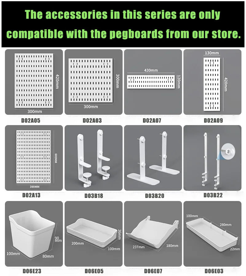 Étagère murale perforée - Rangement sans perçage pour salle de bain, entrée, cuisine