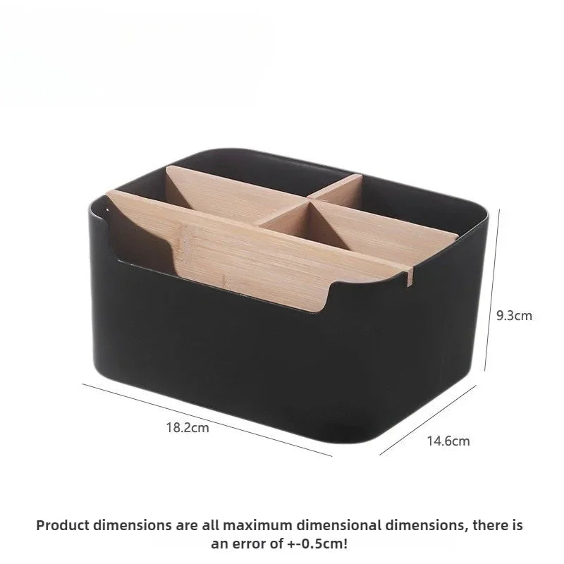 Boîte de rangement écologique en bambou et bois - Panier de rangement amovible et multifonctionnel pour la maison, la cuisine et la salle de bain - Grande capacité de rangement