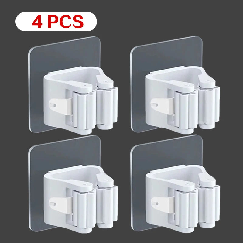 Crochets adhésifs multi-usages pour suspendre balai et serpillière au mur, accessoires de rangement pour la cuisine et la salle de bain