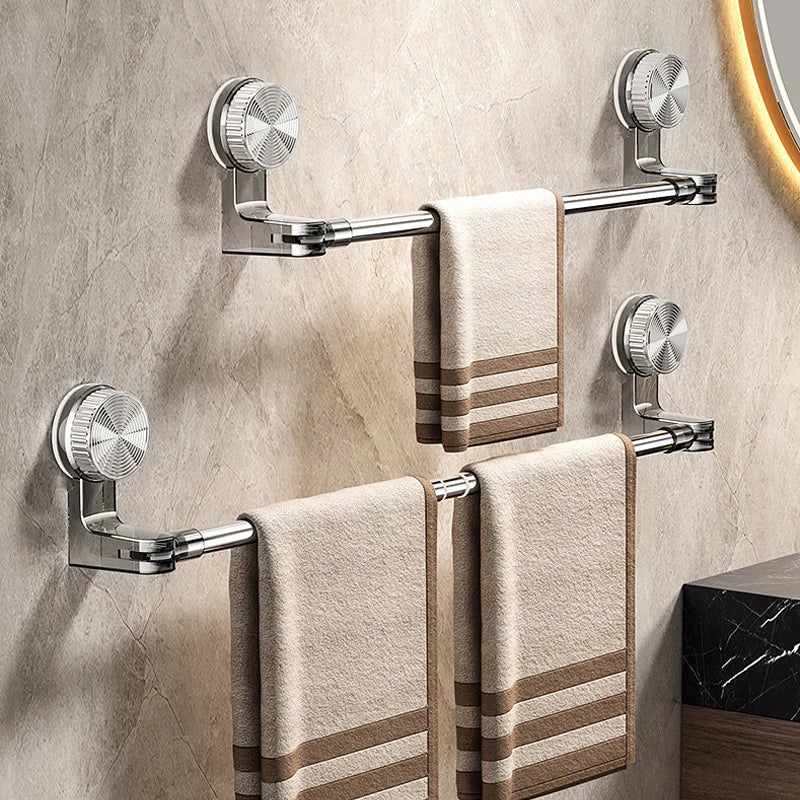 Bathroom Suction Cup Towel Holder Retractable 30-60cm No Drilling Towel Rack Kitchen Bathroom Towel Slippers Organizer Shelf Acc