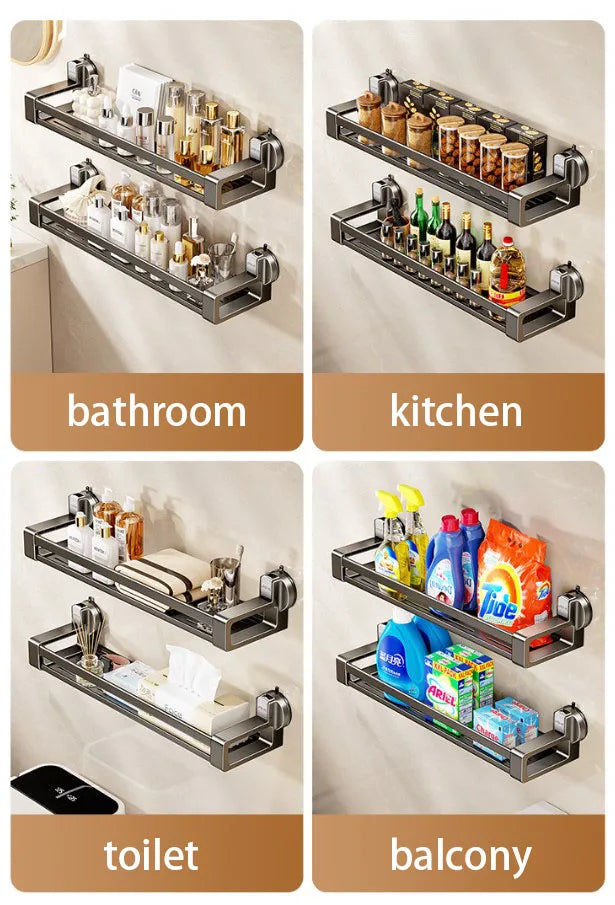 Étagère de rangement pour gel douche murale à ventouses pour salle de bain, sans perçage