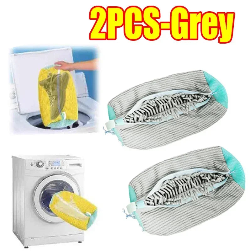 Sac à chaussures lavable en machine, en fibres douces - Protection de linge durable en polyester pour chaussures, avec sangle ajustable