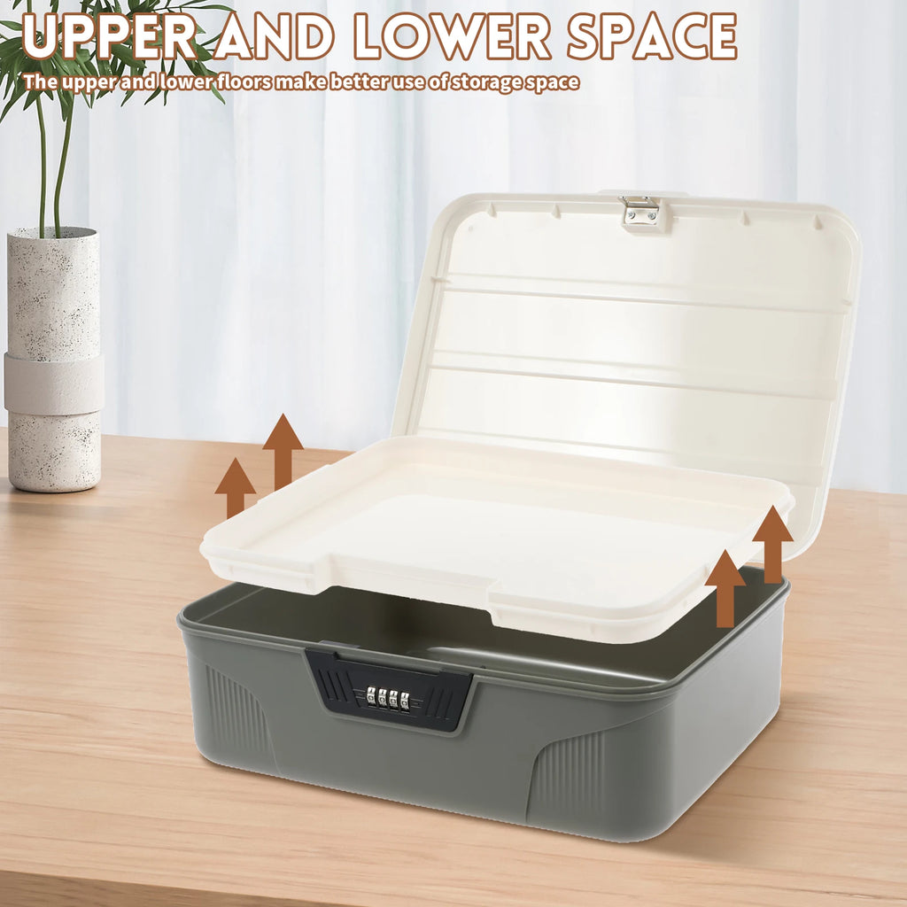 Coffre-fort à serrure numérique avec mot de passe - Boîte de rangement sécurisée et discrète pour argent, bijoux et autres objets de valeur - Bac de rangement portable en plastique verrouillable