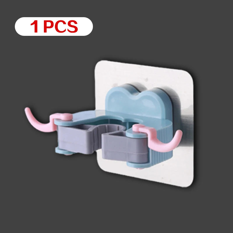 Crochets adhésifs multi-usages pour suspendre balai et serpillière au mur, accessoires de rangement pour la cuisine et la salle de bain