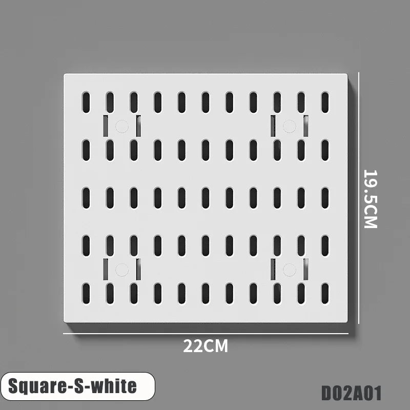 Étagère murale perforée - Rangement sans perçage pour salle de bain, entrée, cuisine