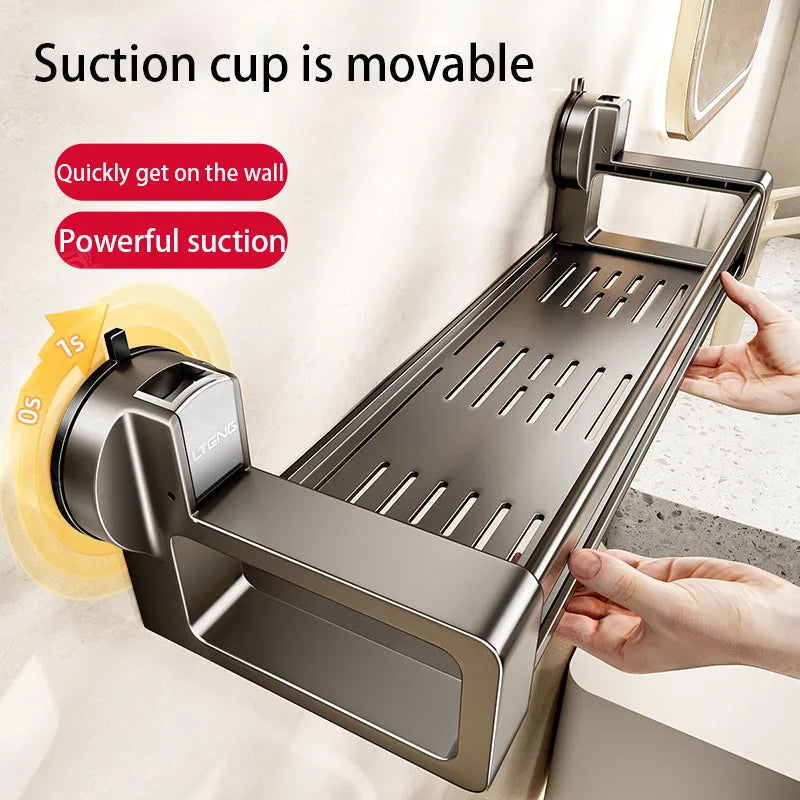 Étagère de rangement pour gel douche murale à ventouses pour salle de bain, sans perçage