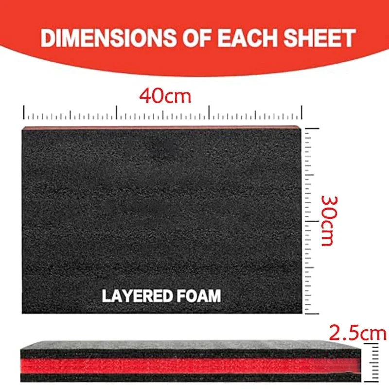 Mousse pour boîtes à outils - Inserts en mousse pour valises, mousse de découpe Shadow Foam pour boîtes à outils, flight cases et rangement d'outils