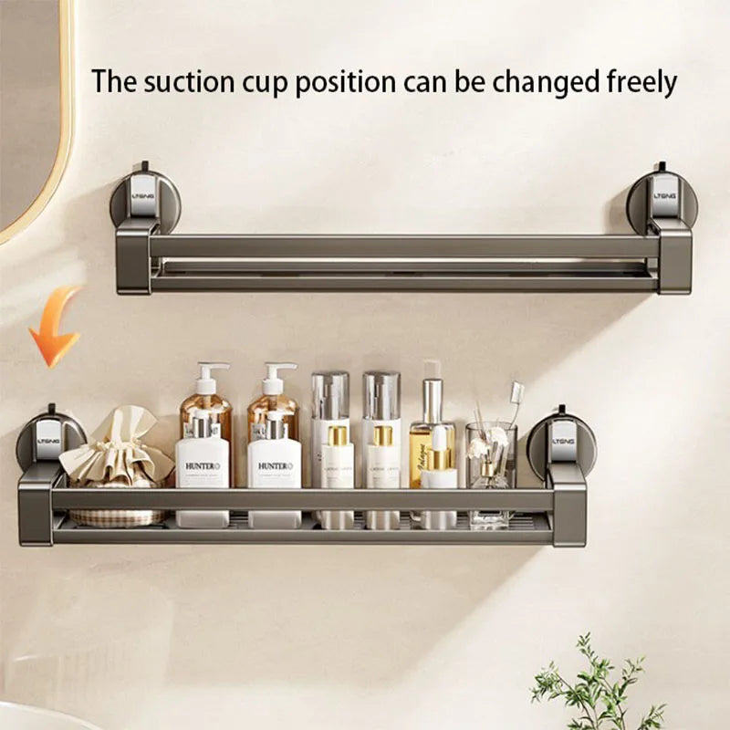 Étagère de rangement pour gel douche murale à ventouses pour salle de bain, sans perçage