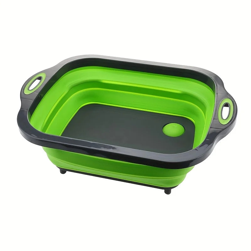 Bassin portable peu encombrant avec évier intégré et fonction de rangement – idéal pour le camping, les voyages et l'usage domestique.