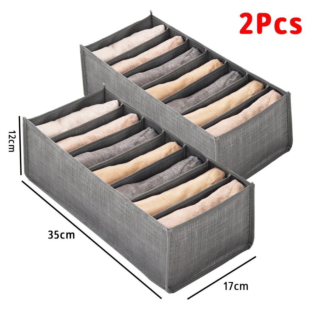 Organisateur de vêtements pliable pour placard, boîte de rangement pour jeans, organisateur de tiroir avec poignées, rangement de garde-robe
