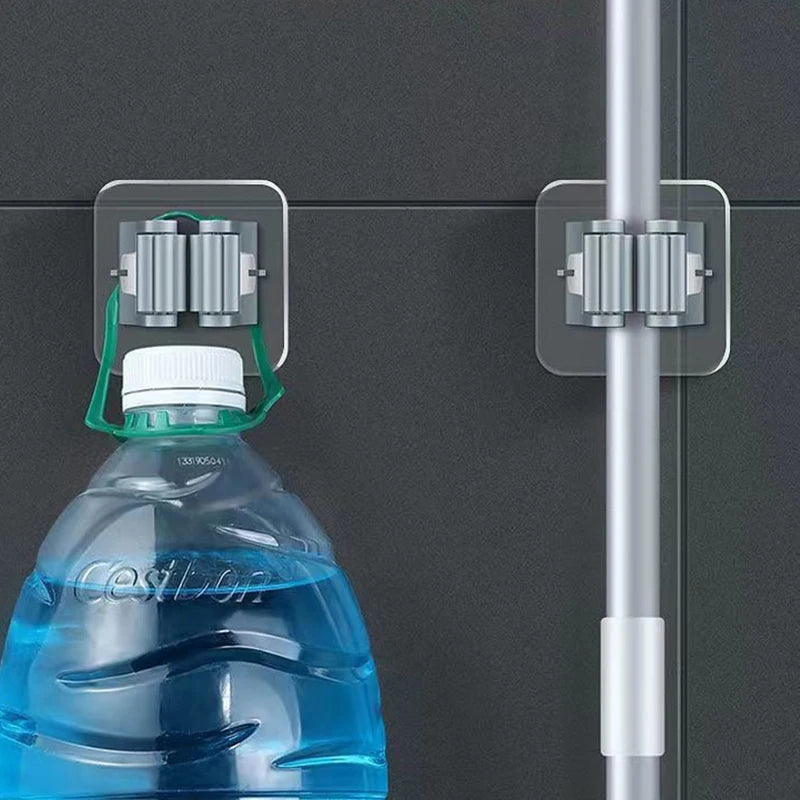 Crochets adhésifs multi-usages pour suspendre balai et serpillière au mur, accessoires de rangement pour la cuisine et la salle de bain