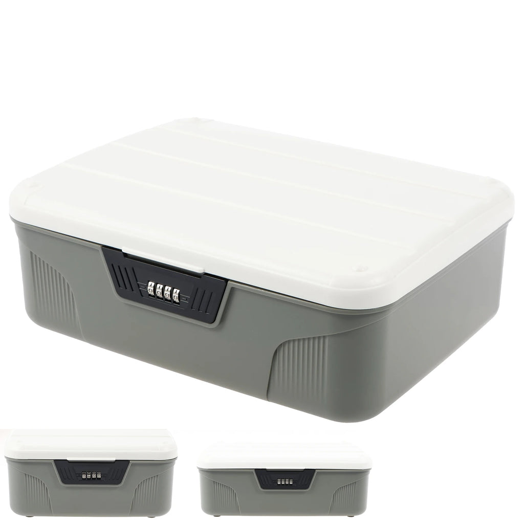 Coffre-fort à serrure numérique avec mot de passe - Boîte de rangement sécurisée et discrète pour argent, bijoux et autres objets de valeur - Bac de rangement portable en plastique verrouillable