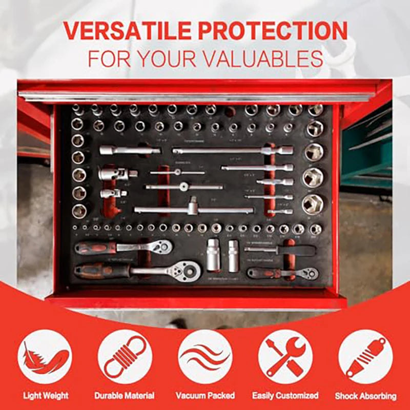 Mousse pour boîtes à outils - Inserts en mousse pour valises, mousse de découpe Shadow Foam pour boîtes à outils, flight cases et rangement d'outils