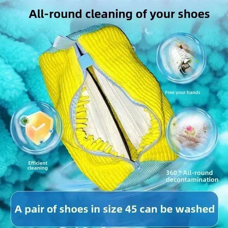 Sac à chaussures lavable en machine, en fibres douces - Protection de linge durable en polyester pour chaussures, avec sangle ajustable