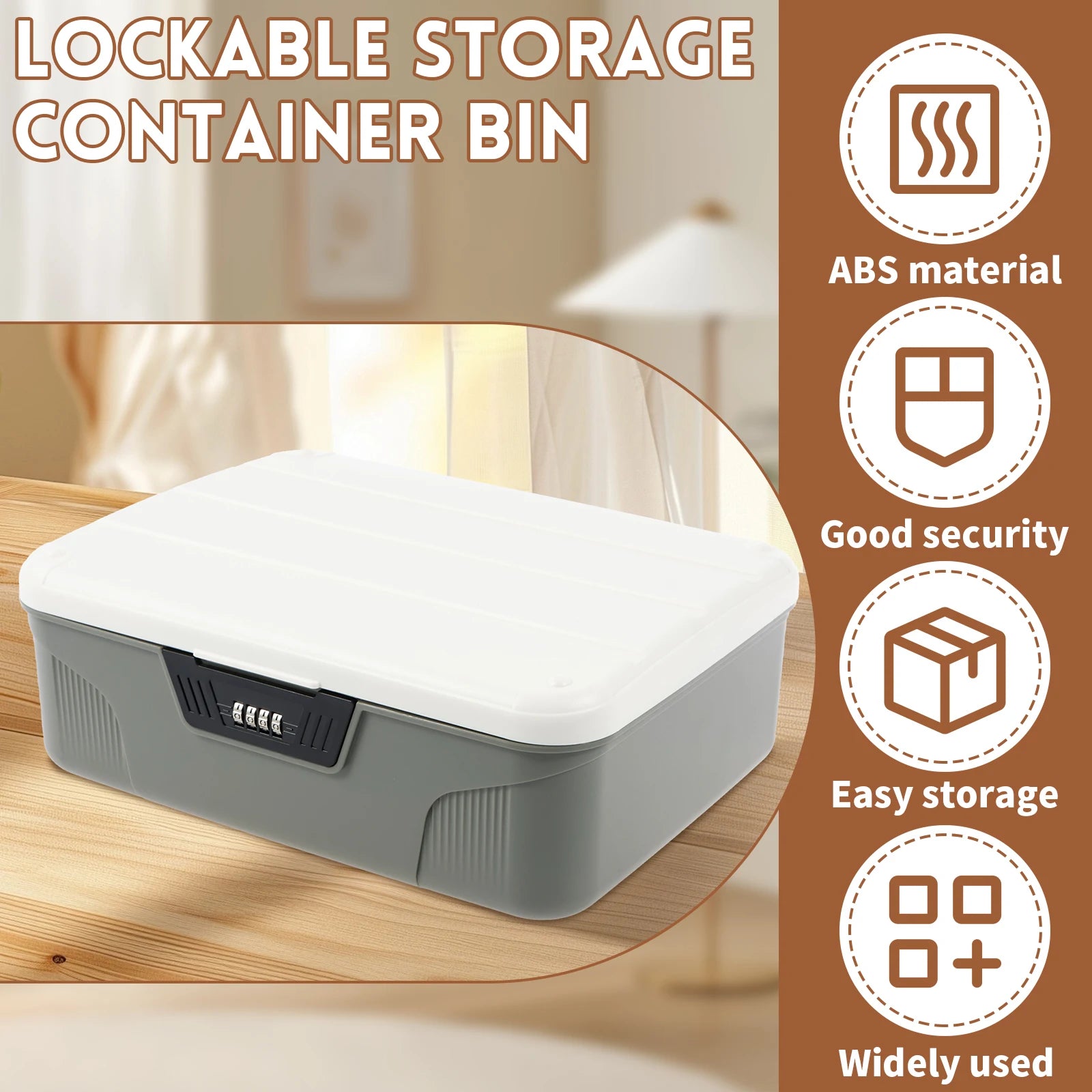 Coffre-fort à serrure numérique avec mot de passe - Boîte de rangement sécurisée et discrète pour argent, bijoux et autres objets de valeur - Bac de rangement portable en plastique verrouillable