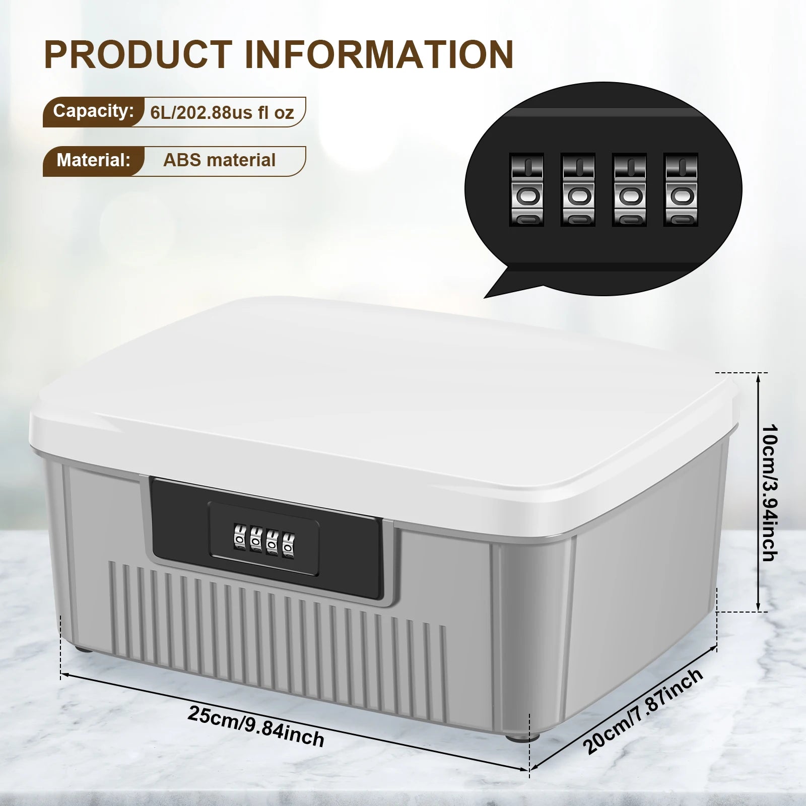 Coffre-fort à serrure numérique avec mot de passe - Boîte de rangement sécurisée et discrète pour argent, bijoux et autres objets de valeur - Bac de rangement portable en plastique verrouillable