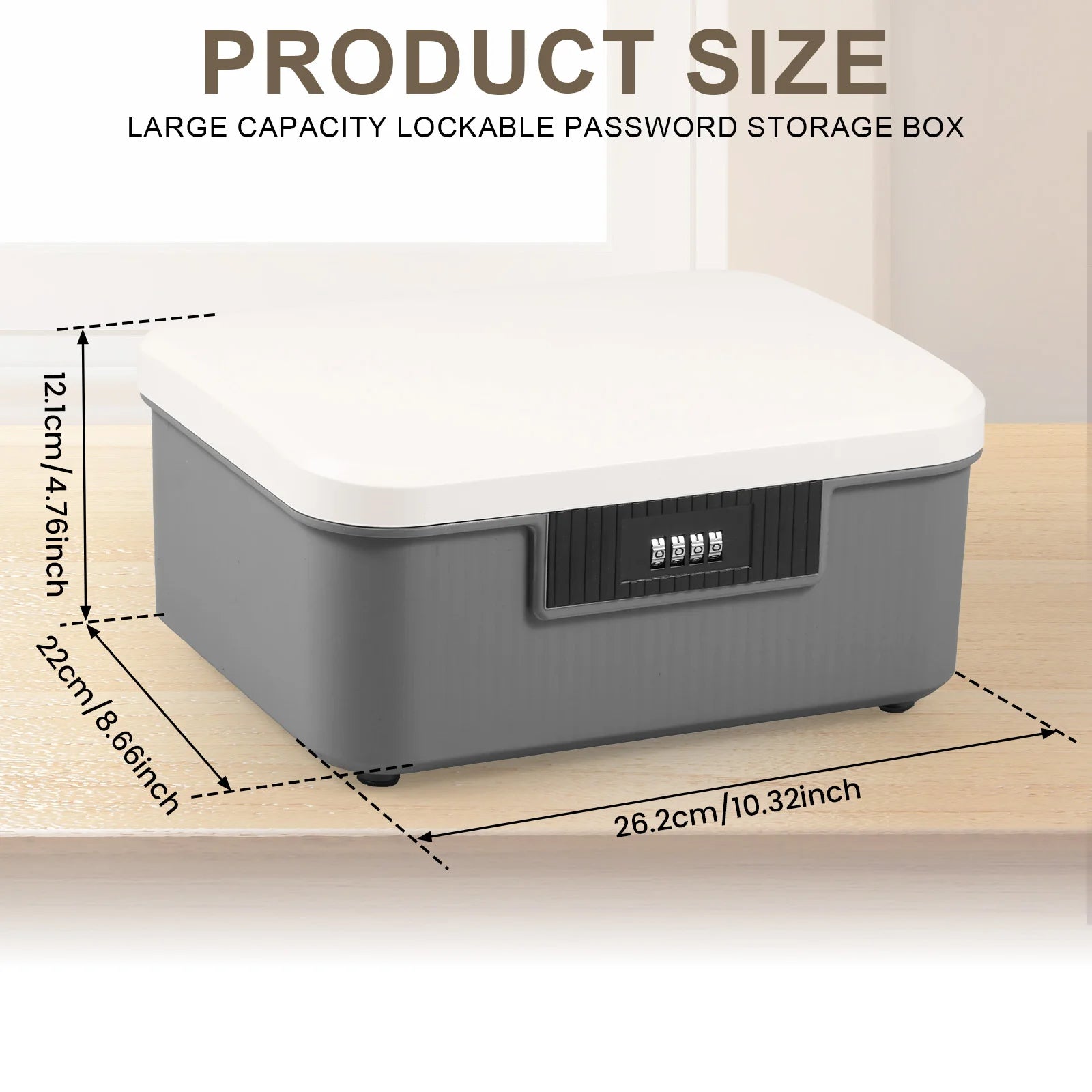 Coffre-fort à serrure numérique avec mot de passe - Boîte de rangement sécurisée et discrète pour argent, bijoux et autres objets de valeur - Bac de rangement portable en plastique verrouillable