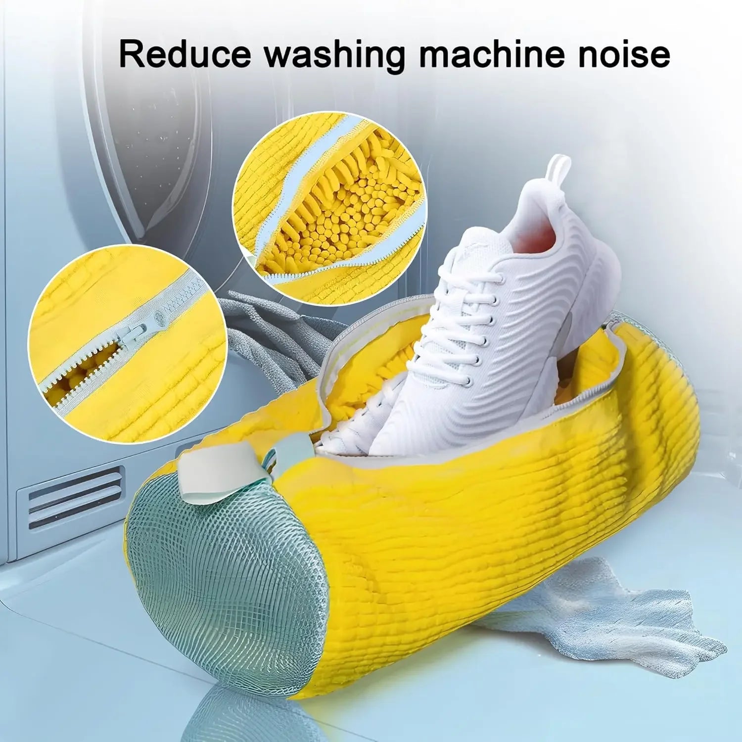 Sac à chaussures lavable en machine, en fibres douces - Protection de linge durable en polyester pour chaussures, avec sangle ajustable