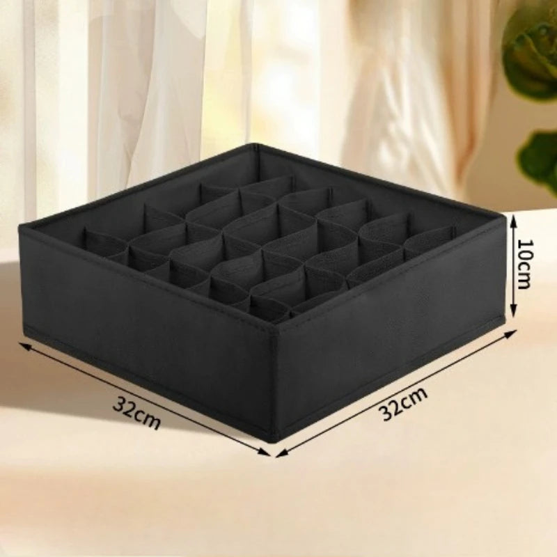 Organisateur de tiroir en tissu à 24 compartiments pour sous-vêtements, chaussettes et cravates - Boîte de rangement pliable pour placard avec fixation par tension