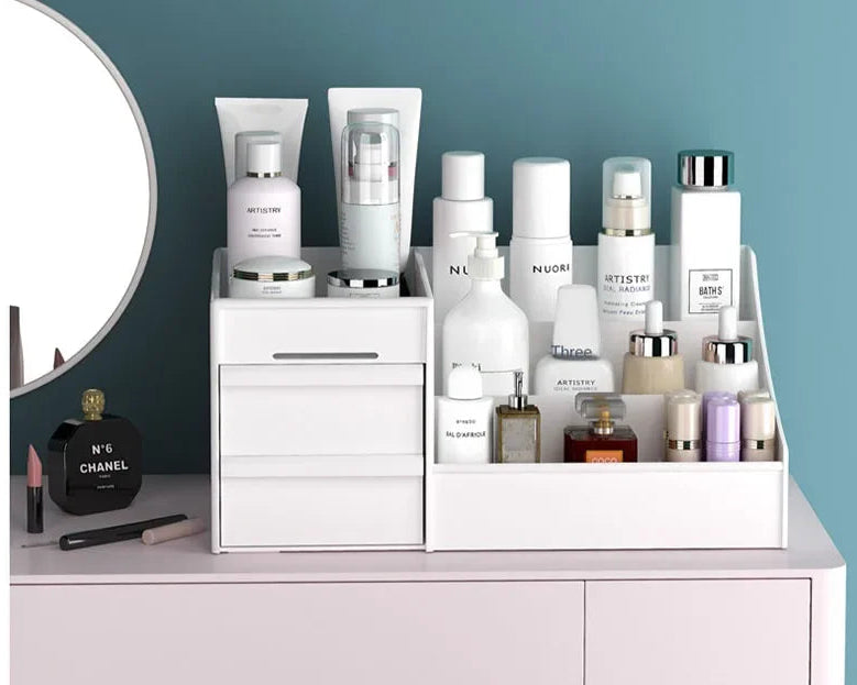 Boîte de rangement pour cosmétiques à tiroir, gain de place, pour produits de soin de la peau, bureau, coiffeuse, étagère pour masque facial et rouge à lèvres