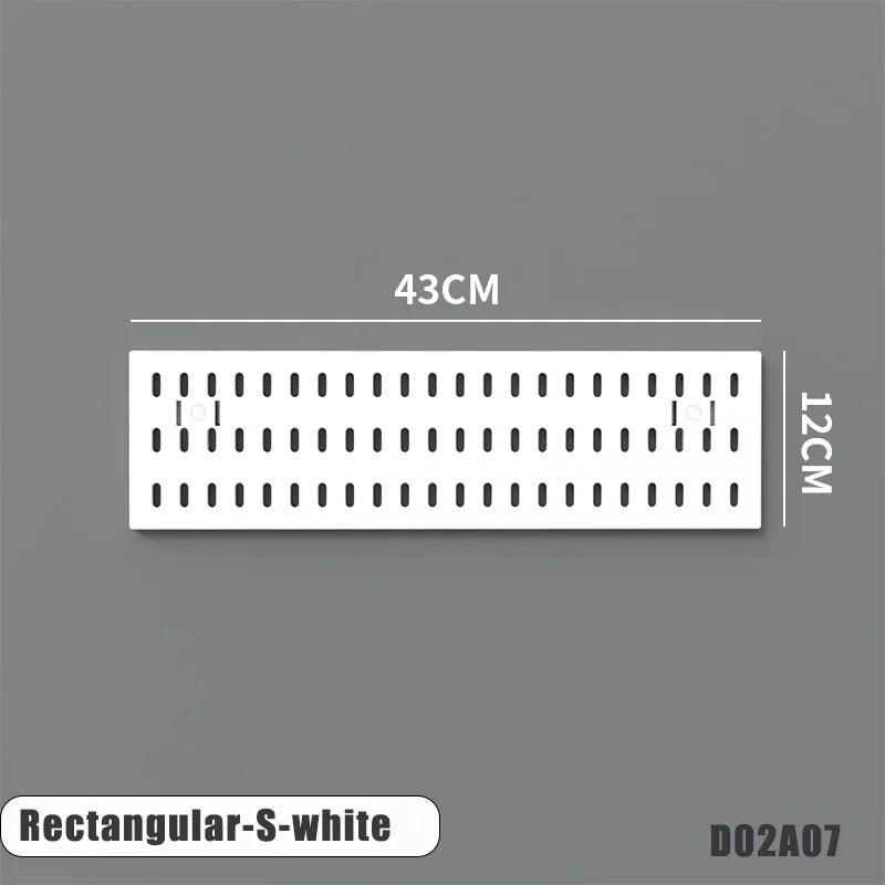 Étagère murale perforée - Rangement sans perçage pour salle de bain, entrée, cuisine