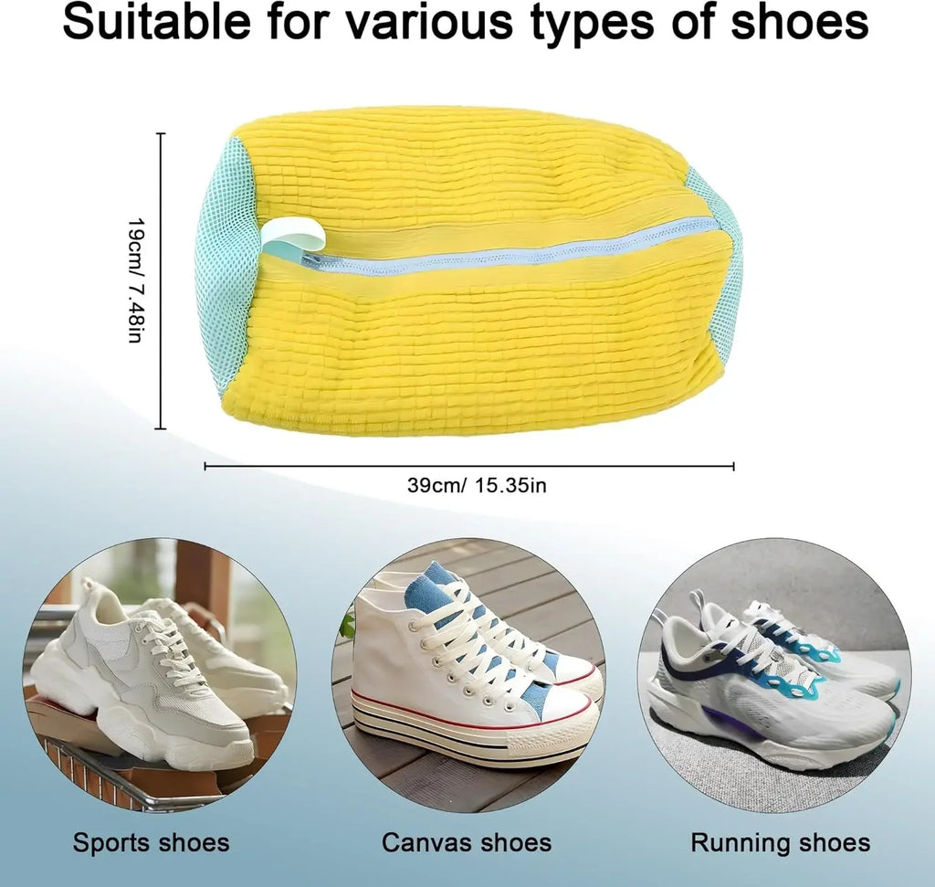 Sac à chaussures lavable en machine, en fibres douces - Protection de linge durable en polyester pour chaussures, avec sangle ajustable