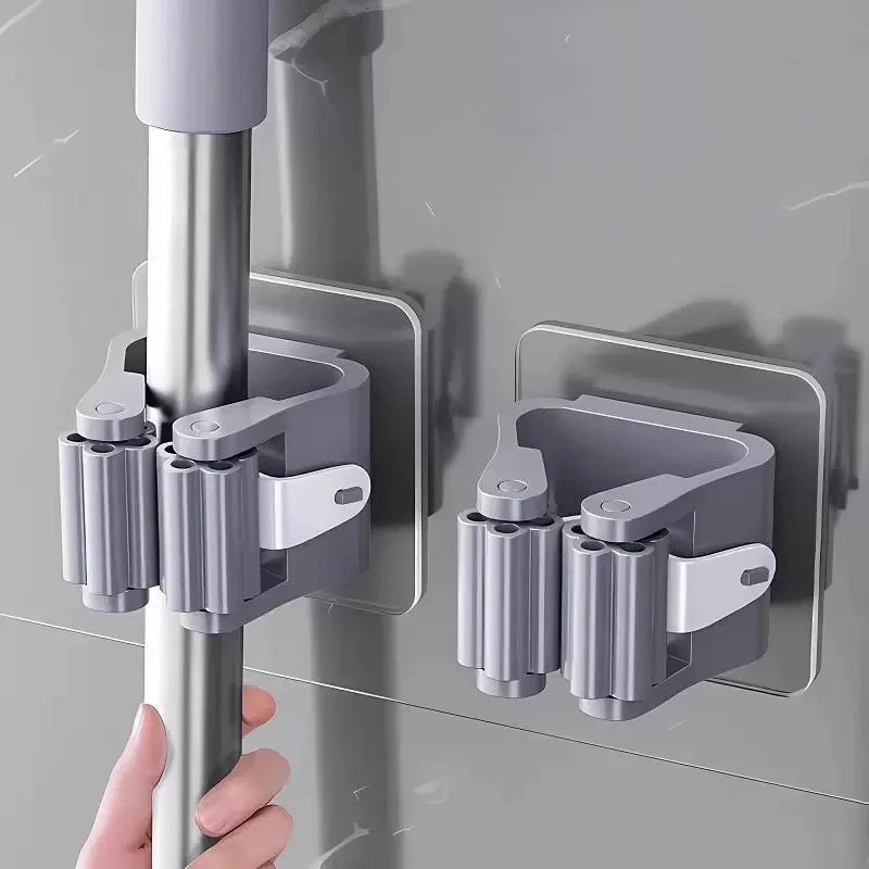 Crochets adhésifs multi-usages pour suspendre balai et serpillière au mur, accessoires de rangement pour la cuisine et la salle de bain