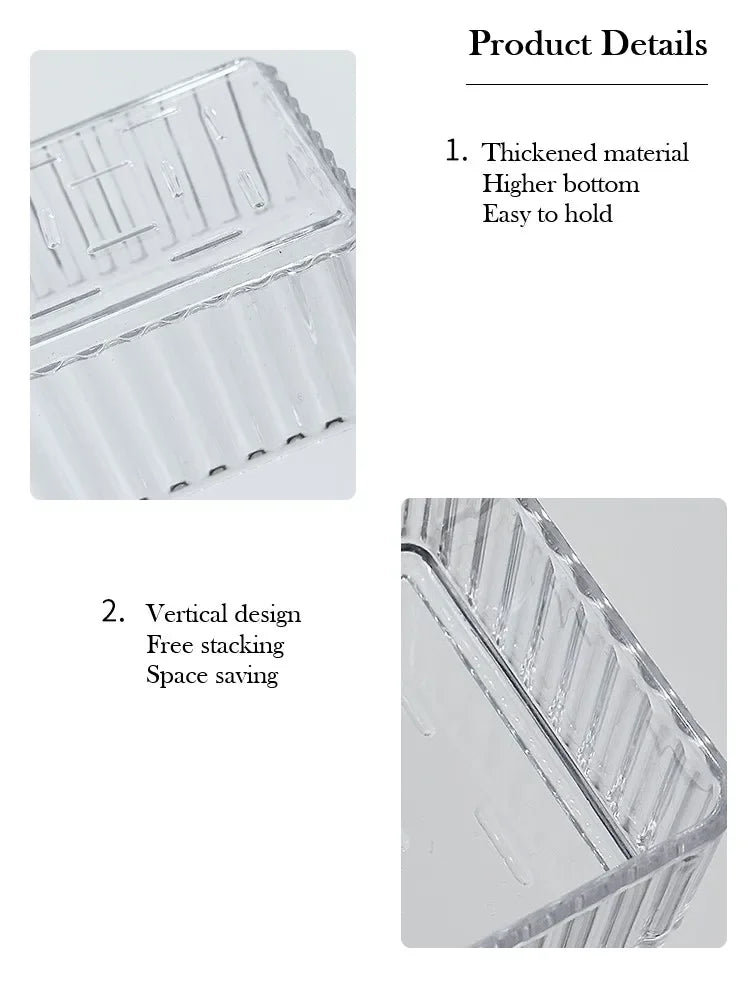 Ensemble de rangement modulaire transparent pour tiroirs, plateaux de rangement multi-usages pour maquillage, soins de la peau, ustensiles de cuisine et salle de bain.
