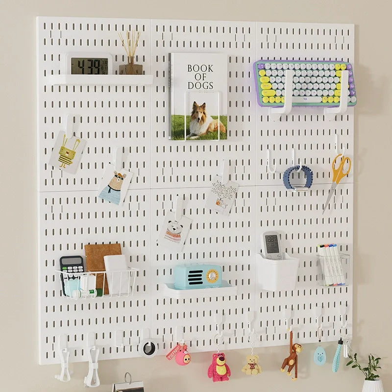 Étagère murale perforée - Rangement sans perçage pour salle de bain, entrée, cuisine