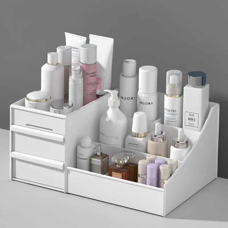 Boîte de rangement pour cosmétiques à tiroir, gain de place, pour produits de soin de la peau, bureau, coiffeuse, étagère pour masque facial et rouge à lèvres