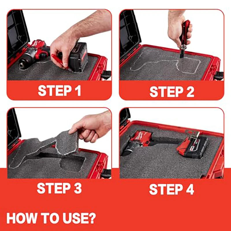 Mousse pour boîtes à outils - Inserts en mousse pour valises, mousse de découpe Shadow Foam pour boîtes à outils, flight cases et rangement d'outils