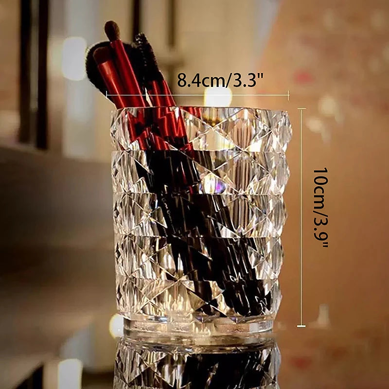 Seau de rangement anti-poussière pour pinceaux de maquillage, porte-pinceaux transparent, porte-stylos pour coiffeuse