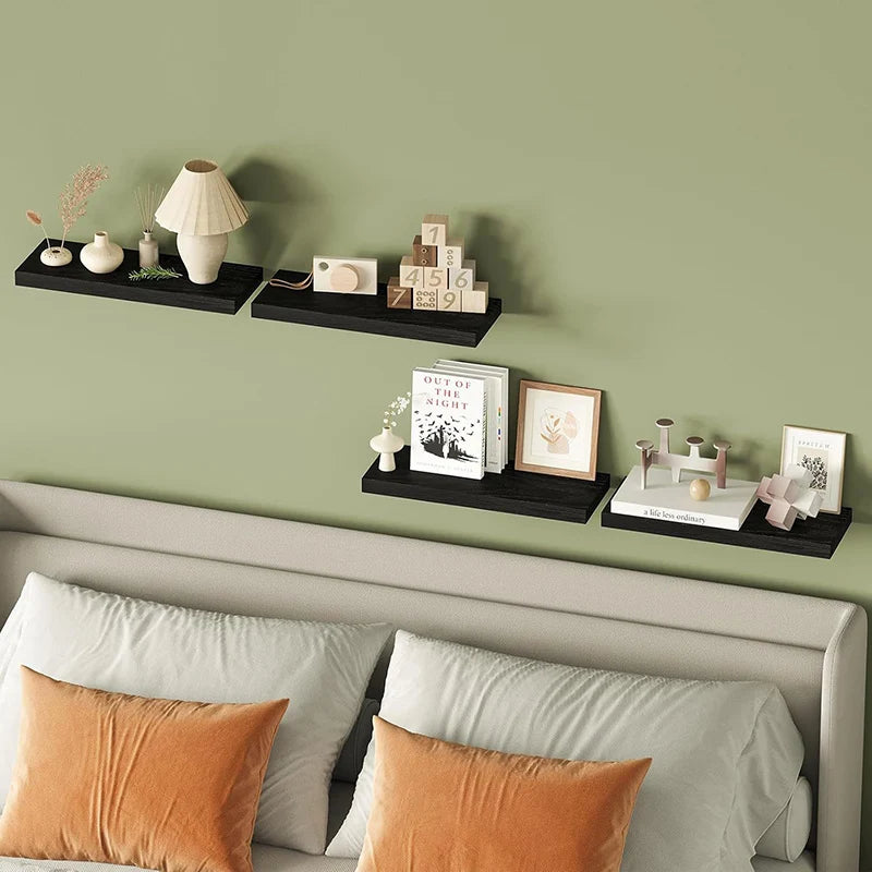 Étagères flottantes invisibles, étagères murales en bois, étagères pour salle de bain, chambre, salon, cuisine, étagère suspendue pour les enfants