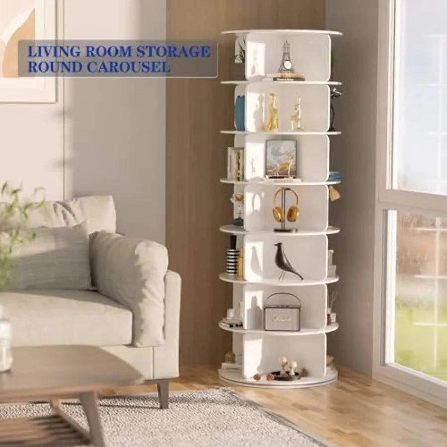 Tour à chaussures rotative à 7 niveaux, autoportante, organisateur de chaussures à 360°, plateau tournant, présentoir à sacs, rangement carrousel rond, Neat and El