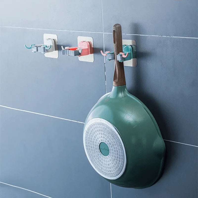 Crochets adhésifs multi-usages pour suspendre balai et serpillière au mur, accessoires de rangement pour la cuisine et la salle de bain