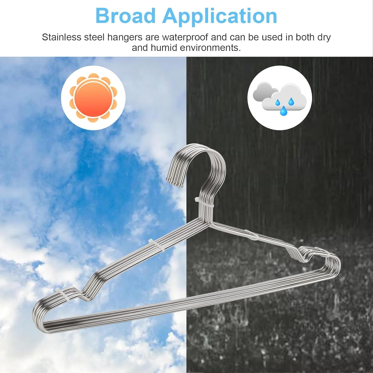 Coat Hangers Clothes 40 Pack Wire Hangers Heavy Duty Stainless Steel Hangers with Non Slip Grooves, Ultra Thin Metal Hangers Space Saving Clothing Hanger 16.5 Inch